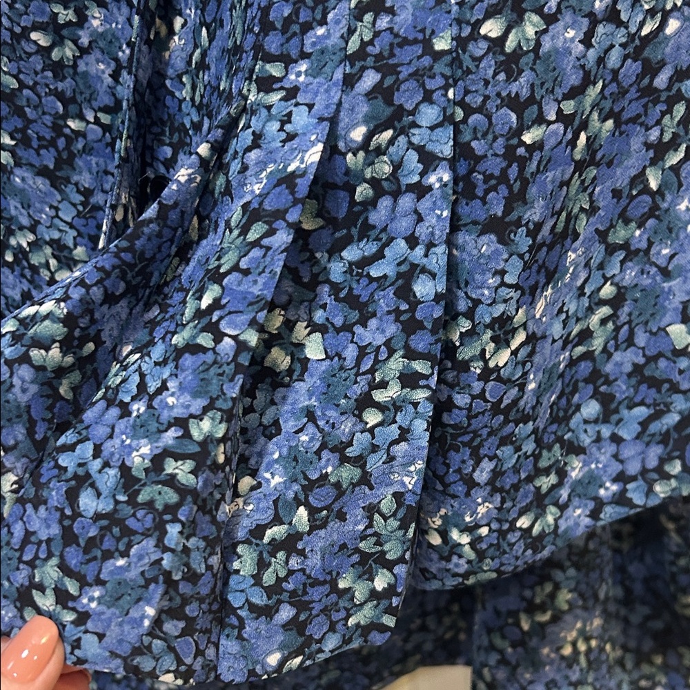 Danny & Nicole Blue Floral 2 piece Dress - Picture 8 of 14